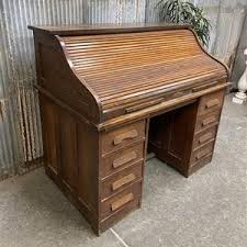 4'2" Roll Top Desk, Vintage Secretary Desk With Hutch Home/office Desk Library A - Etsy