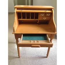 Gothic Cabinet Craft Solid Oak Roll Top Desk - AptDeco