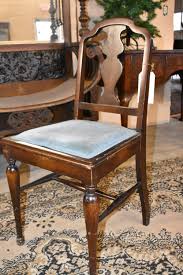 Antique Walnut Upholstered Side or Vanity Desk Chair ...