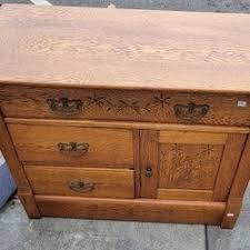 #376374 Antique Oak Knapp Joint 3 Drawers 1 Door Dresser/Cabinet 36" L x 17" D x 28" H for Sale in Piedmont, CA - OfferUp