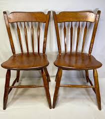 Pair of Ethan Allen Spindle Back, Maple Dining Chairs ...