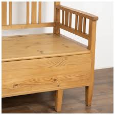Antique 6' Long Pine Bench With Storage, Sweden circa 1890. For Sale at Ruby Lane
