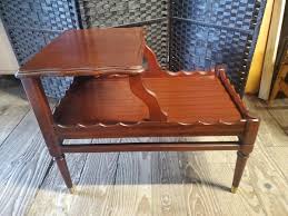 Vintage MCM Mahogany 2 Tier Step Up End /Side Table | eBay
