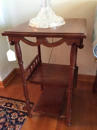 Lot - Antique Cherry Two Tiered Arts and Crafts Style Side Table