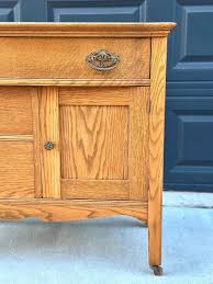 Antique Solid Wood Oak Entryway Chest on Casters – My Store