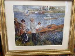 Framed Oarsmen at Chatou by Pierre Auguste Renoir Wall Art ...