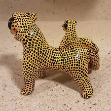 VTG Pottery Mexican Folk art Leopard Spotted Jaguar CAT ...