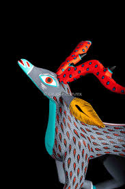Gray & Red Deer Mexican Wood Carving Alebrije – CARAPAN ...