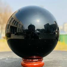 60mm Natural Black Obsidian Sphere Crystal Ball Healing ...