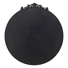 Round Baroque Style Wall Mirror - 38.5" - Black - Bed Bath ...