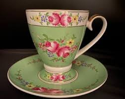 Footed Cup & Saucer Set Bristol Fine China Nobility Made in Japan 1990 - Etsy
