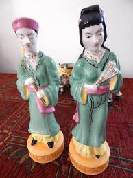 Moriyama Occupied Japan Figurines Man & Woman - Hand Painted ...