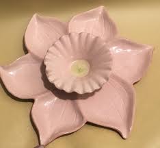 LARGE PINK FLOWER PLATE DISH W/ BOWL MAGENTA BRAND - L2 | eBay
