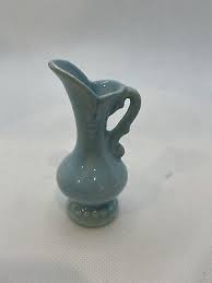Vintage 3” Miniature Pitcher Blue Glaze With Initials On Bottom | eBay