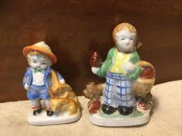 Vintage Pair Occupied Japan 4” Ceramic Porcelain Little Boy Figurines | eBay