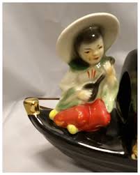 Vintage 1950's Fuhry and Sons Ceramic Oriental Junk Boat TV ...