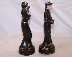 Sitar Playing Man, Dancing Woman Figurines, Occupied Japan