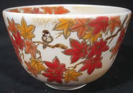 Kyoyaki Tea Bowl With Momiji - Japanese Tea Mart Rikyu