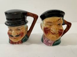 Toby Mug Style Salt Pepper Shakers Seaman Face Rosy Cheeks ...