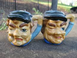 Vintage Mug Face Salt & Pepper Shakers, Old Man Winking with ...