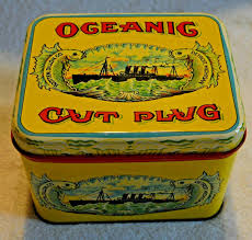 VINTAGE OCEANIC UNION MADE CUT PLUG TIN | eBay UK