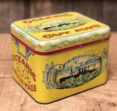 Vintage OCEANIC CUT PLUG Tobacco Smoke Tin Can Ship Dolphin Graphics | eBay