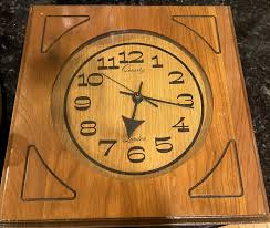 Mid Century Modern Quartz London Wood Wall Clock-works! | eBay