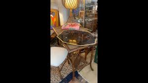 French Large Tortoiseshell Lucite and Brass Rim Octagon ...