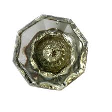 Antique Clear Glass and Brass Door Knob Replacement Salvage ...