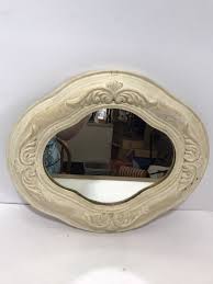 Vintage Wood Composition Oval Mirror 14" x 12" Art Deco ...