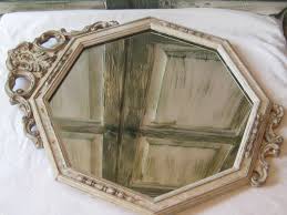 Antique Wall Mirror, Octagon Eight Sided, Solid Wood Ornate ...