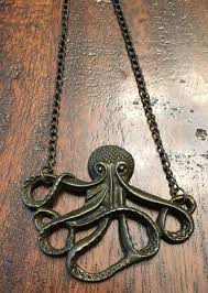 Steampunk Octopus Necklace Pendant Bronze Nautical Octopus Sweater Chain | eBay