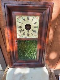 Antique Seth THOMAS wood Wall Clock W/ Stained Glass JJ3A For Parts | eBay