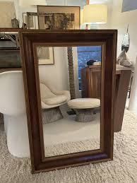 Vintage Mid 20th Century Large Wood Mirror | Chairish