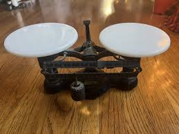 Vintage Ohaus black white balance scale double beam metal ...