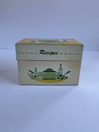 Vintage Yellow Recipe Card Box: 1950s Kitchen Decor - Etsy