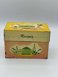 Vintage Metal Recipe Box With Recipes | PurpleBandanaResale