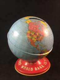 Vintage 1950s Ohio Art Co. Tin World Globe Coin Bank-As You ...