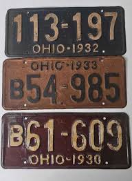Sold at Auction: 1930-1938 Ohio License Plates