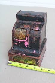 Small Tin Metal Toy Cash register Old ASIS pictures show all ...