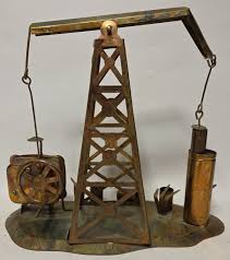 Vtg Copper Oil Well Sculpture Motion Music Box The ...