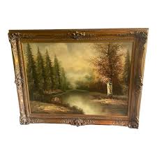 Vintage Framed Signed Oil Painting in Gold Gilded Frame | Chairish