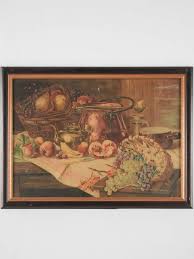 Still life chromolithograph - fall fruit baskets 16½" x 22"