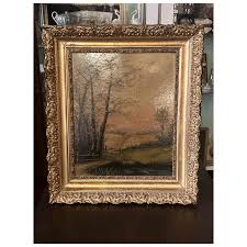 Oil on Canvas Landscape Painting of Trees. For Sale at Ruby Lane