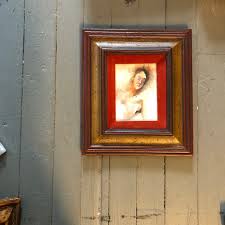 Original Vintage Abstract Watercolor Portrait Painting Vintage Frame Velvet Liner 1970's | Chairish