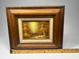 Small Vintage Framed Forest Fall Golden Hour Landscape ...