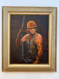 Oil painting on canvas by W.H.HAYES (Love mother)