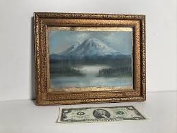 Antique Vintage Small Gem Miniature Original Oil Painting Mountains -Gilt Frame | eBay