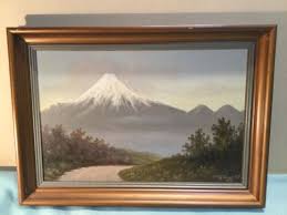 Artist J M Mt Egmont N.Z Framed Oil Painting | eBay Australia