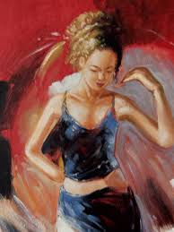 Original Painting Female Figure Signed W. Hamil in the style of Christine Comyn | eBay